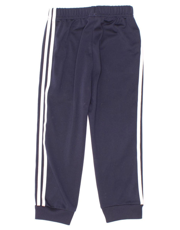 Adidas Boys Tracksuit Trousers Joggers 2-3 Years Navy Blue Polyester