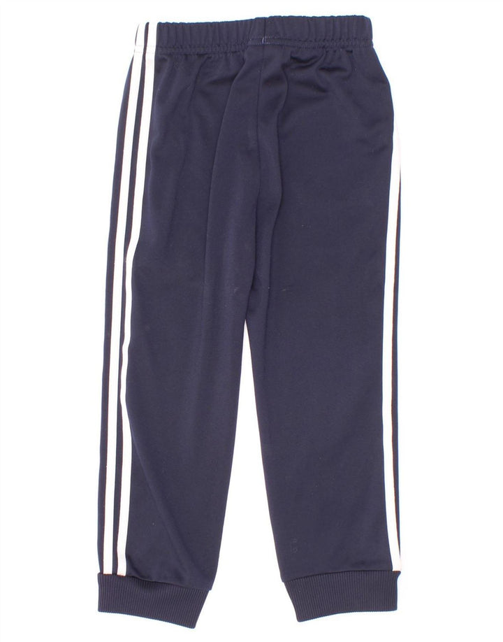 Adidas Boys Tracksuit Trousers Joggers 2-3 Years Navy Blue Polyester