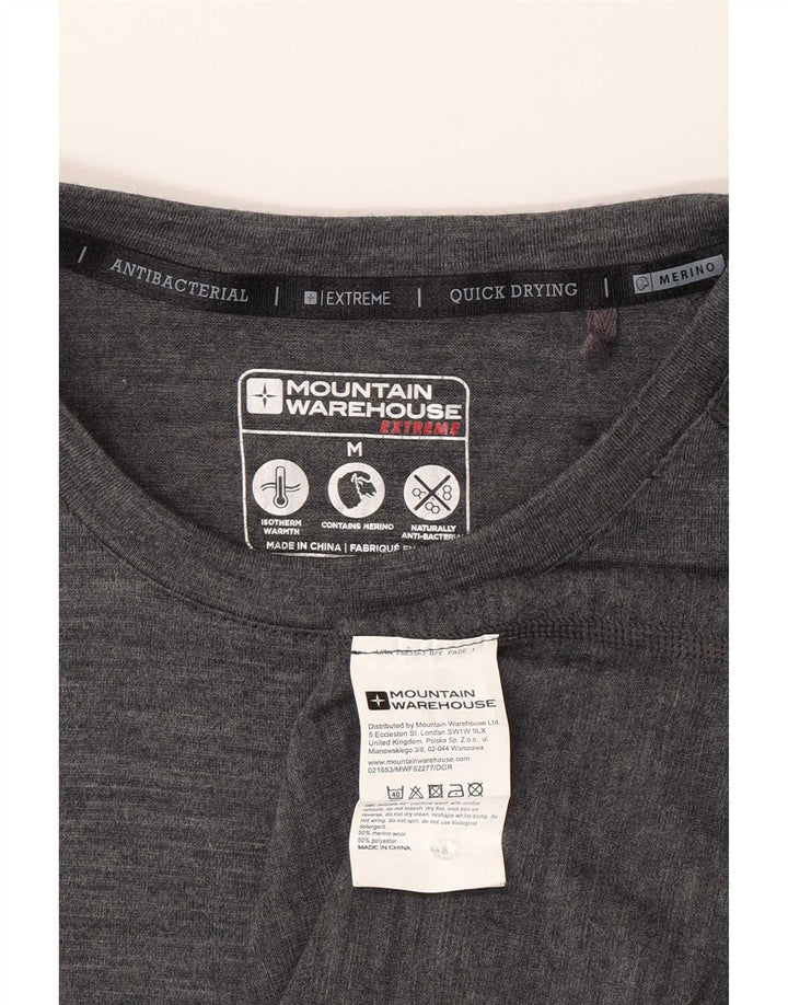 Mountain Warehouse Mens T-Shirt Top Medium Grey Flecked Merino Wool