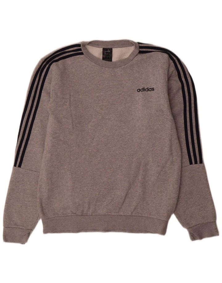 Adidas Mens Sweatshirt Jumper Medium Grey Cotton