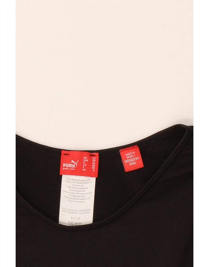 PUMA Womens Crop Vest Top UK 8 Small Black Colourblock Nylon Vintage Puma and Second-Hand Puma from Messina Hembry 