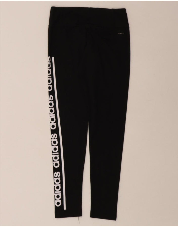 ADIDAS Womens Climalite Graphic Leggings UK 8/10 Small  Black