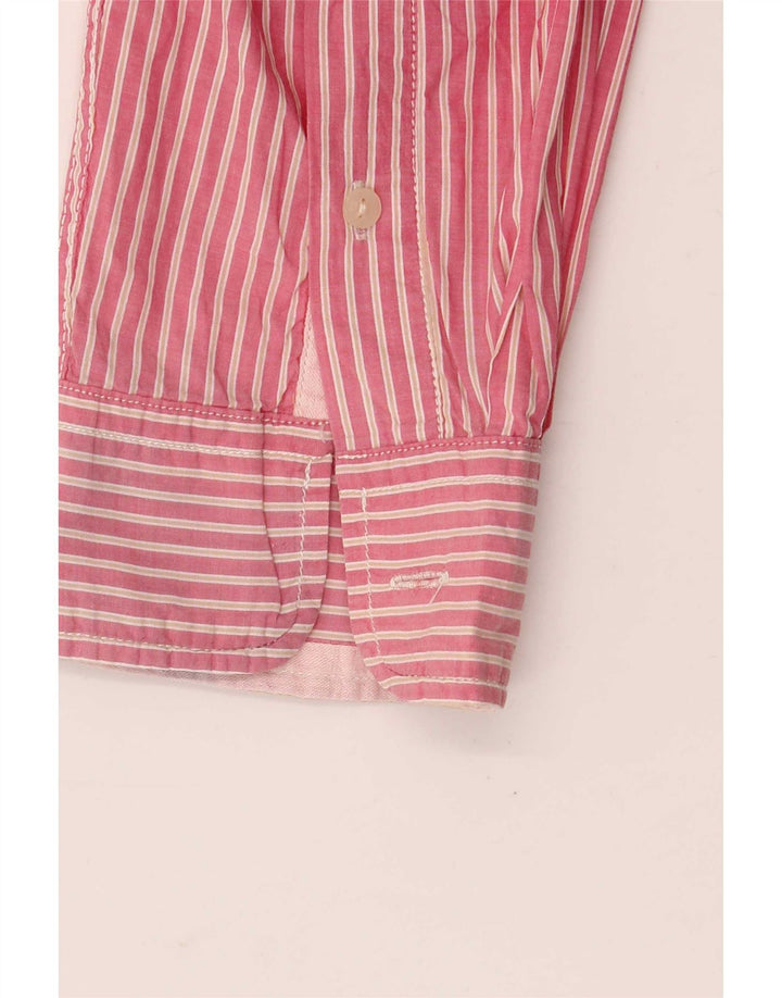 Scotch & Soda Mens Shirt Large Pink Pinstripe Cotton