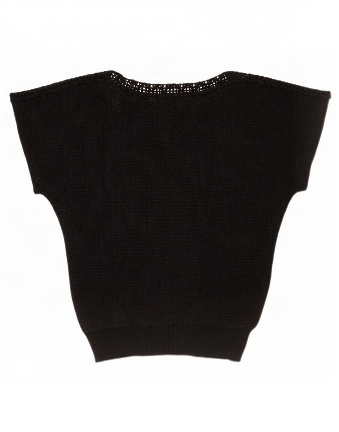 Vintage Womens Crop See Through Batwing Blouse Top IT 42 Medium Black