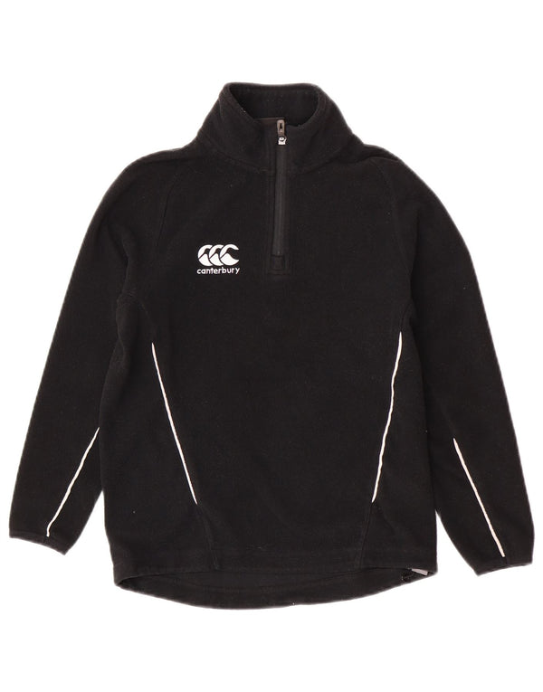 Canterbury Boys Graphic Zip Neck Fleece Jumper 7-8 Years Black Striped