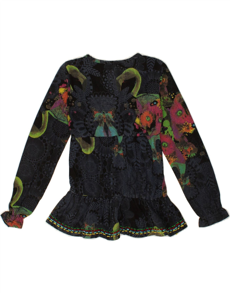 DESIGUAL Girls Top Long Sleeve 9-10 Years Multicoloured Floral Cotton | Vintage Desigual | Thrift | Second-Hand Desigual | Used Clothing | Messina Hembry 