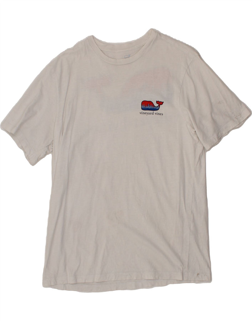 VINEYARD VINES Mens Graphic T-Shirt Top Medium White Cotton Vintage Vineyard Vines and Second-Hand Vineyard Vines from Messina Hembry 
