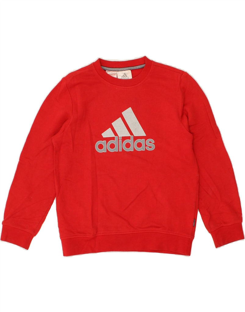 ADIDAS Boys Graphic Sweatshirt Jumper 11-12 Years Red Cotton | Vintage Adidas | Thrift | Second-Hand Adidas | Used Clothing | Messina Hembry 