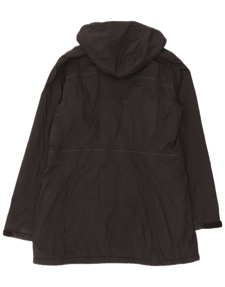 HELLY HANSEN Womens Hooded Windbreaker Coat UK 16 Large Black Polyamide