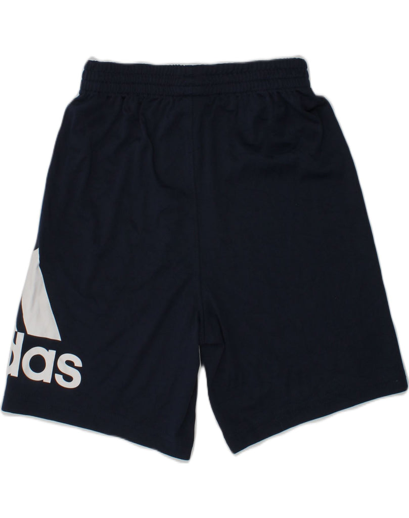 ADIDAS Boys Graphic Sport Shorts 5-6 Years Navy Blue Polyester | Vintage Adidas | Thrift | Second-Hand Adidas | Used Clothing | Messina Hembry 