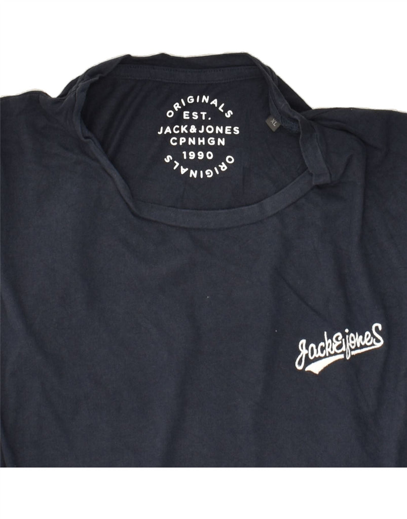 JACK & JONES Mens T-Shirt Top XL Navy Blue Cotton | Vintage Jack & Jones | Thrift | Second-Hand Jack & Jones | Used Clothing | Messina Hembry 