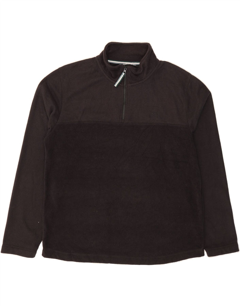 WEIRD FISH Mens Zip Neck Sweatshirt Jumper 2XL Black Polyester Vintage Weird Fish and Second-Hand Weird Fish from Messina Hembry 