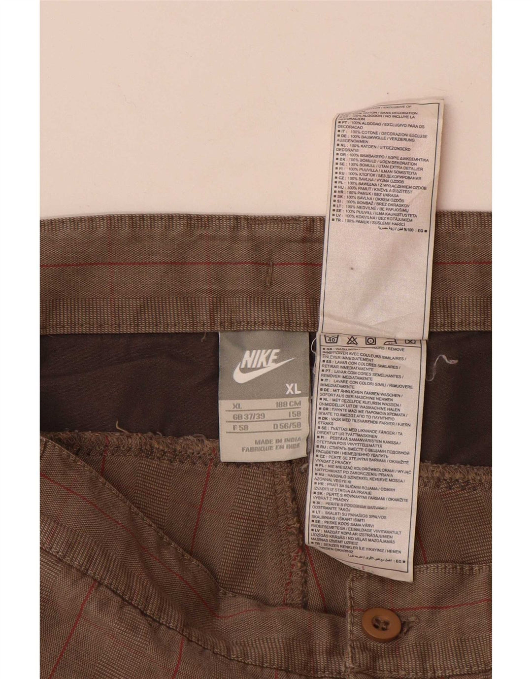 Nike Mens Cargo Shorts  XL W38  Grey Check Cotton
