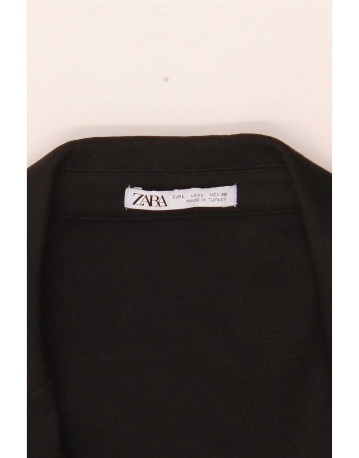 Zara Womens 2 Button Blazer Jacket UK 16 Large Black