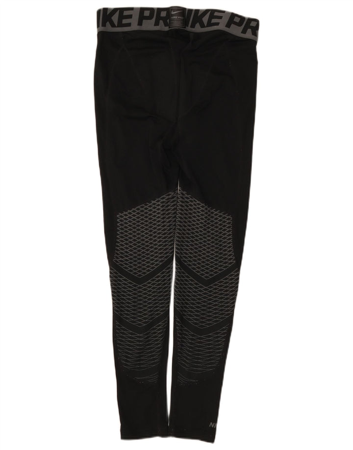 Nike Mens Graphic Leggings Medium Black Colourblock Polyester