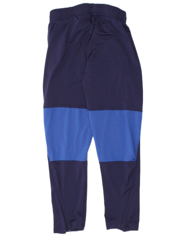 Under Armour Boys Tracksuit Trousers 7-8 Years Small Navy Blue Colourblock