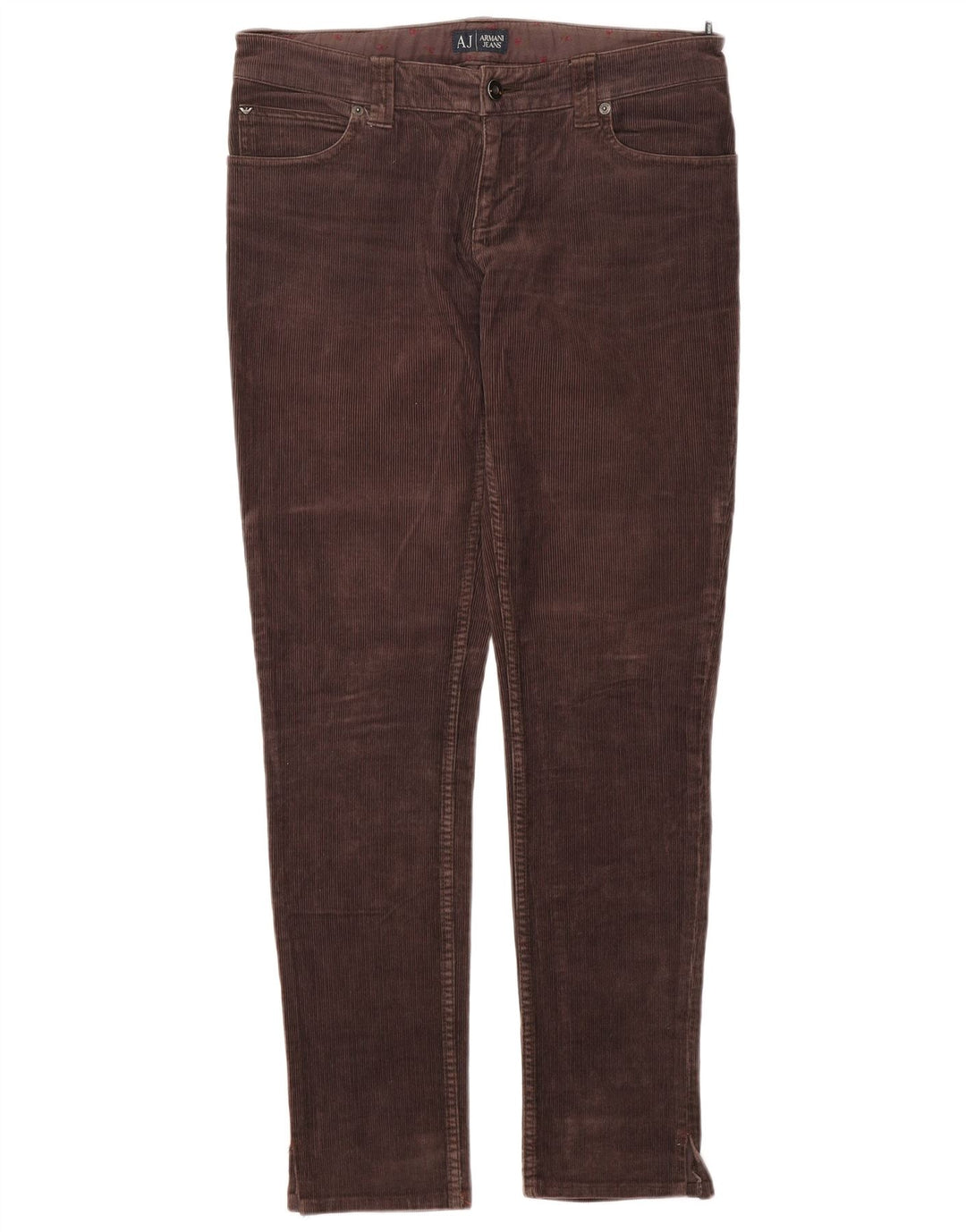 ARMANI Womens Slim Corduroy Trousers W28 L30  Brown