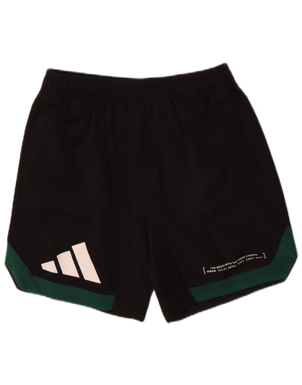 Adidas Mens Graphic Sport Shorts Large Black Colourblock Cotton