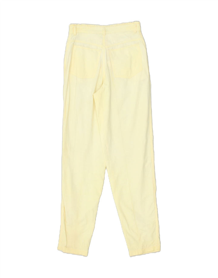 VINTAGE Womens Slim Casual Trousers W28 L31 Yellow Cotton | Vintage Vintage | Thrift | Second-Hand Vintage | Used Clothing | Messina Hembry 