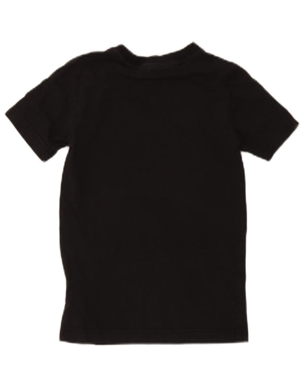 Adidas Boys Graphic T-Shirt Top 7-8 Years Black Cotton
