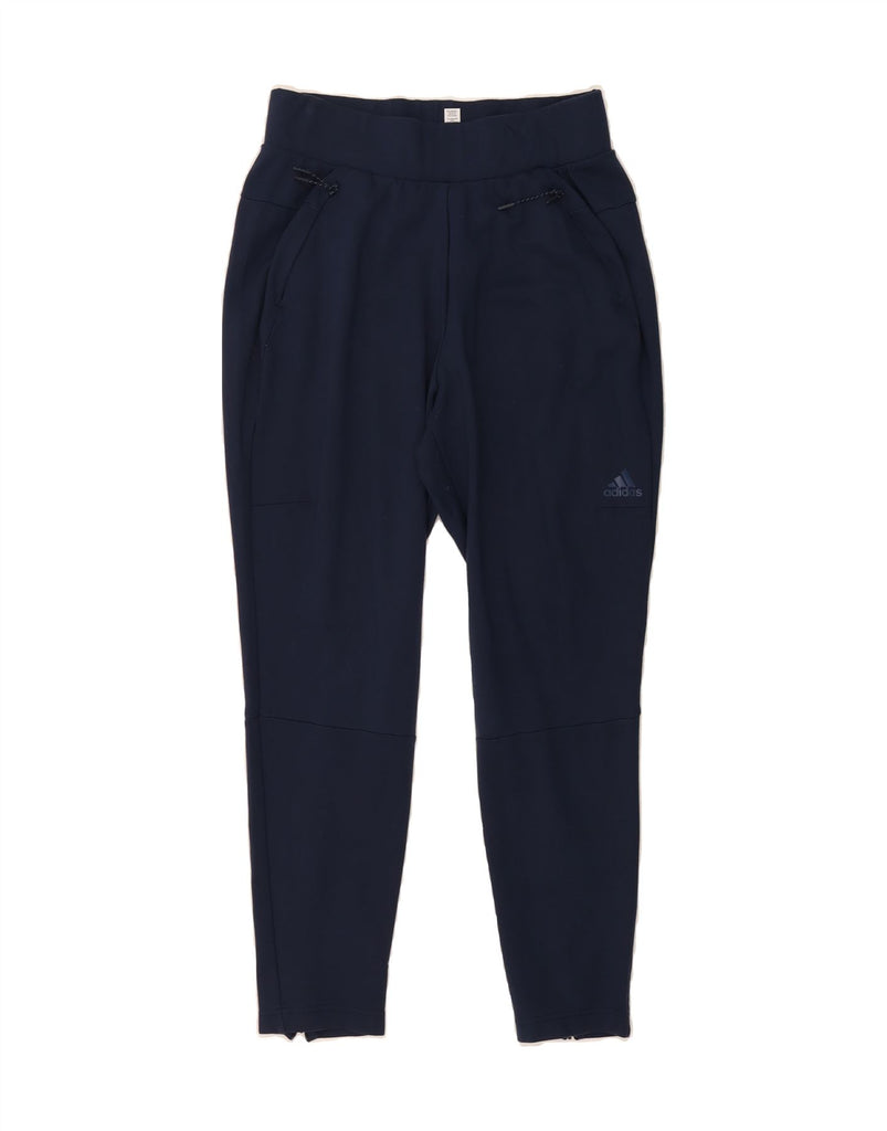 ADIDAS Womens Tracksuit Trousers UK 10 Small  Navy Blue Rayon Vintage Adidas and Second-Hand Adidas from Messina Hembry 