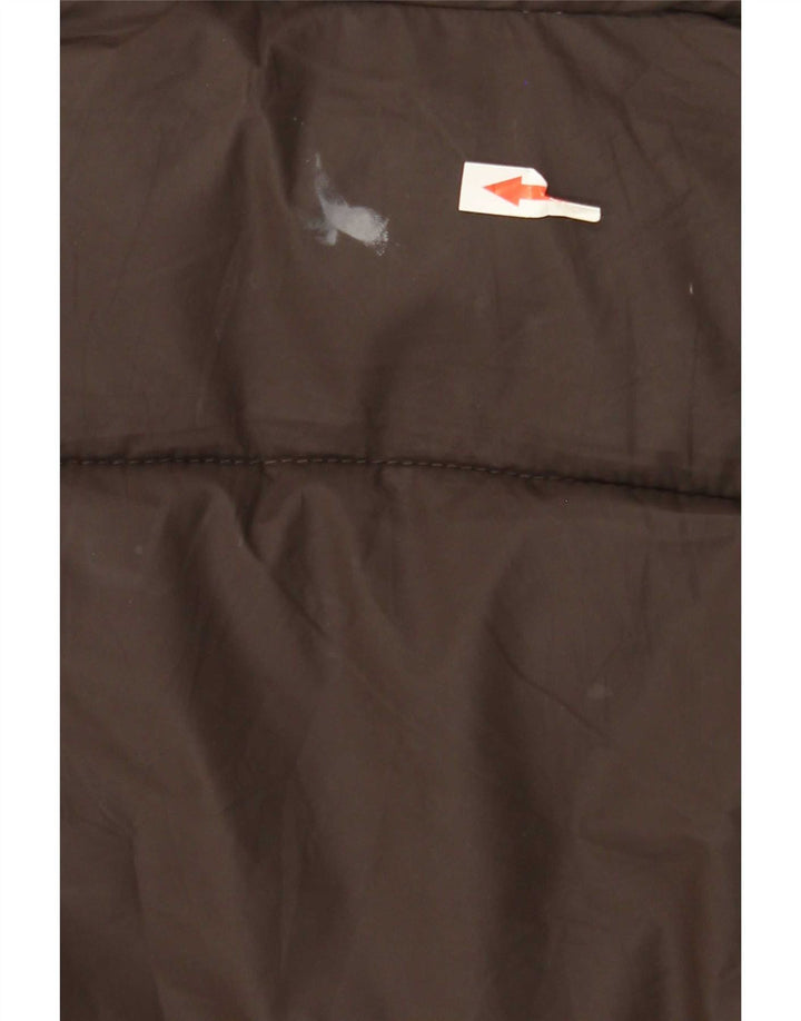 Zara Womens Crop Oversized Padded Jacket UK 6 XS Brown Polyester