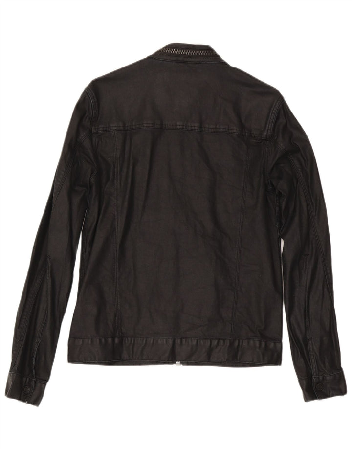 Superdry Mens Denim Jacket UK 36 Small Black Cotton