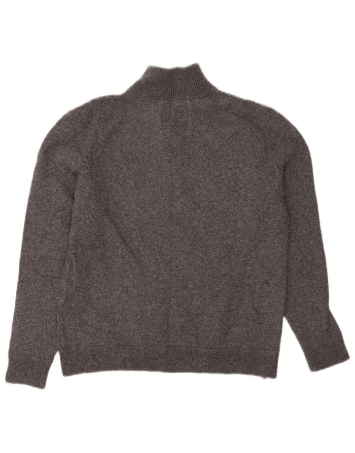 Superdry Womens Zip Neck Jumper Sweater UK 18 XL Grey Wool