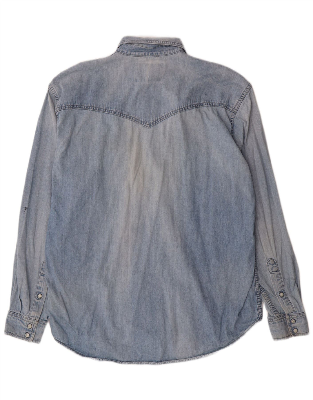 WRANGLER Mens Denim Shirt Large Blue Cotton