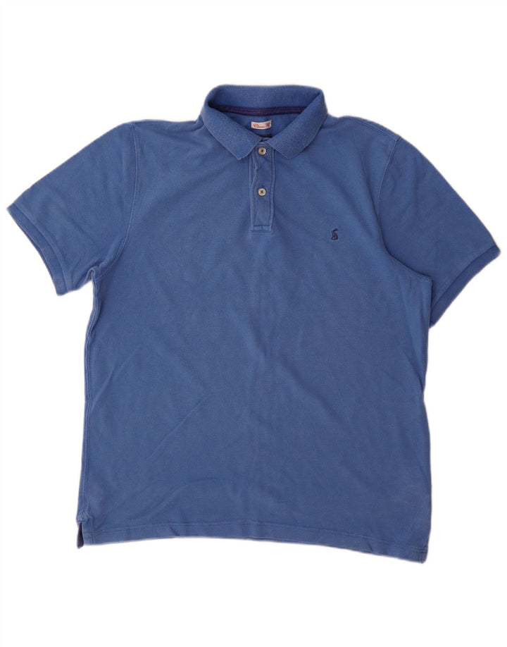 Joules Mens Classic Fit Polo Shirt Large Blue Cotton