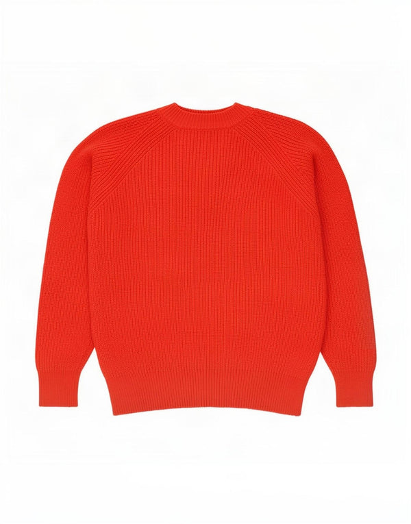 Marks & Spencer Womens Crew Neck Jumper Sweater UK 10 Small Orange Cotton