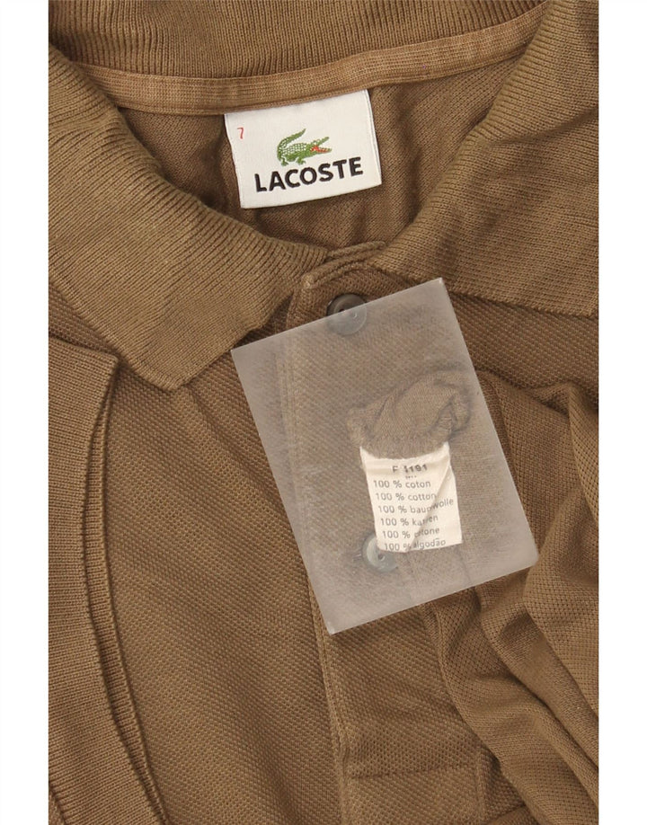 Lacoste Mens Polo Shirt Size 7 2XL Brown Cotton