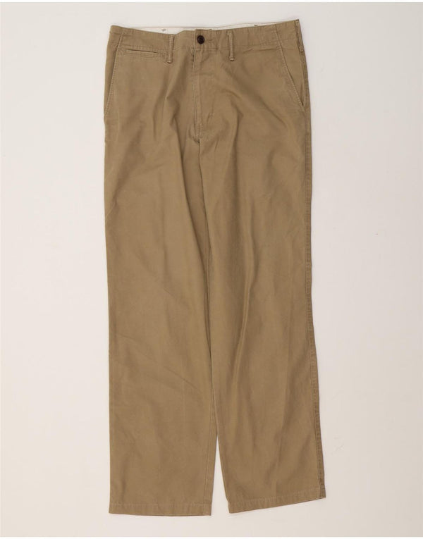 Dockers Mens Straight Chino Trousers W32 L32 Beige Cotton