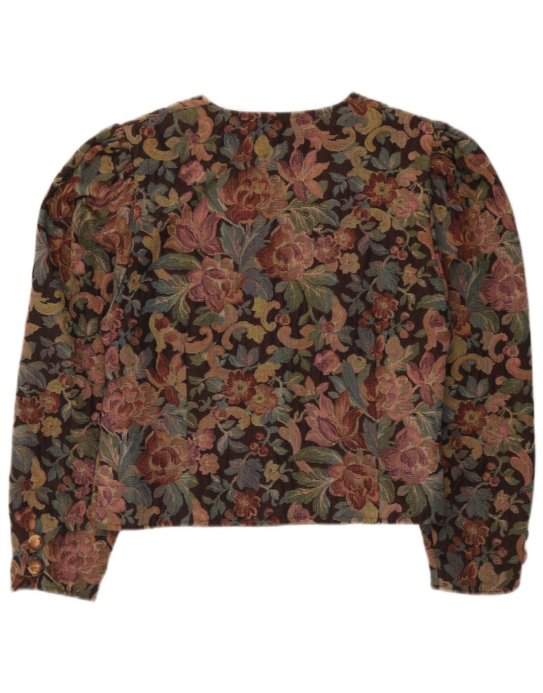 Vintage Womens Crop Blazer Jacket UK 12 Medium Multicoloured Floral