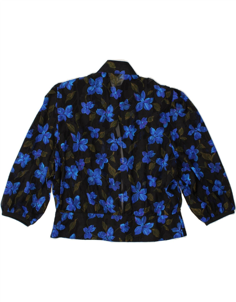 FRANKENWALDER Womens Long Sleeve Shirt Blouse EU 42 Large Blue Floral | Vintage Frankenwalder | Thrift | Second-Hand Frankenwalder | Used Clothing | Messina Hembry 