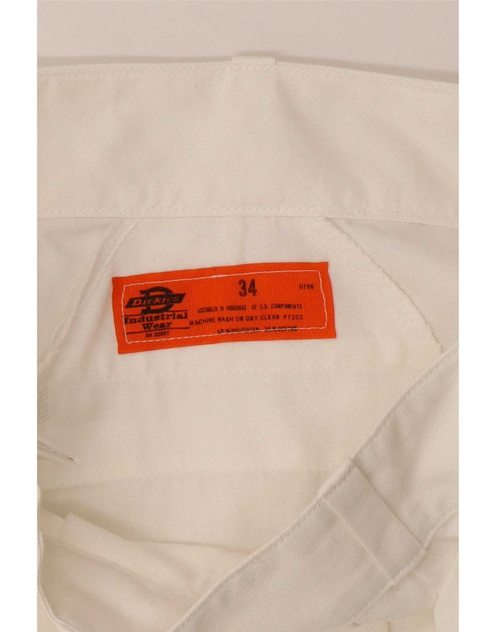 Dickies Mens Straight Chino Trousers W34 L28 White Polyester