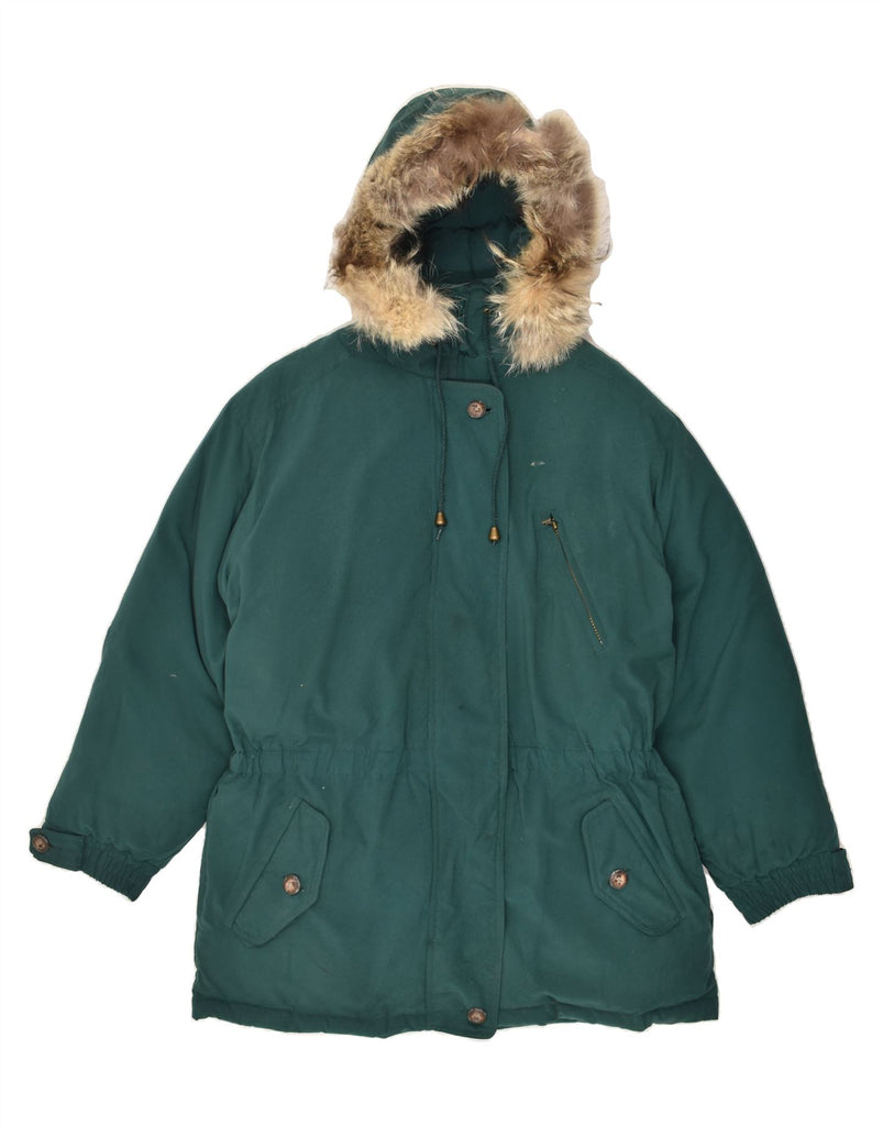 EDDIE BAUER Womens Oversized Hooded Padded Coat UK 16 Large Green | Vintage Eddie Bauer | Thrift | Second-Hand Eddie Bauer | Used Clothing | Messina Hembry 