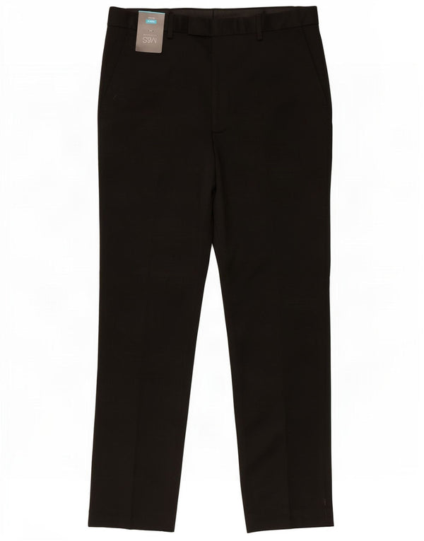 Marks & Spencer Mens Regular Fit Suit Trousers W34 L33 Black Polyester