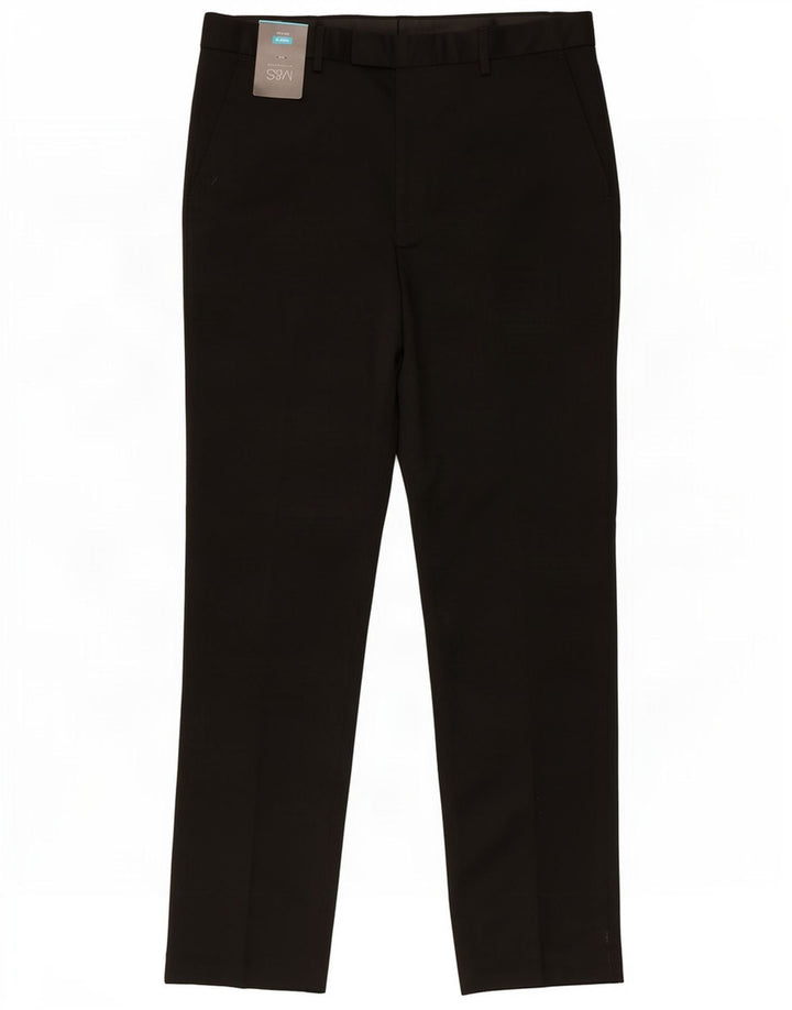Marks & Spencer Mens Regular Fit Suit Trousers W34 L33 Black Polyester