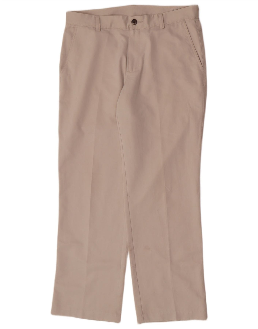 Adidas Mens Straight Chino Trousers W32 L30 Beige Polyester