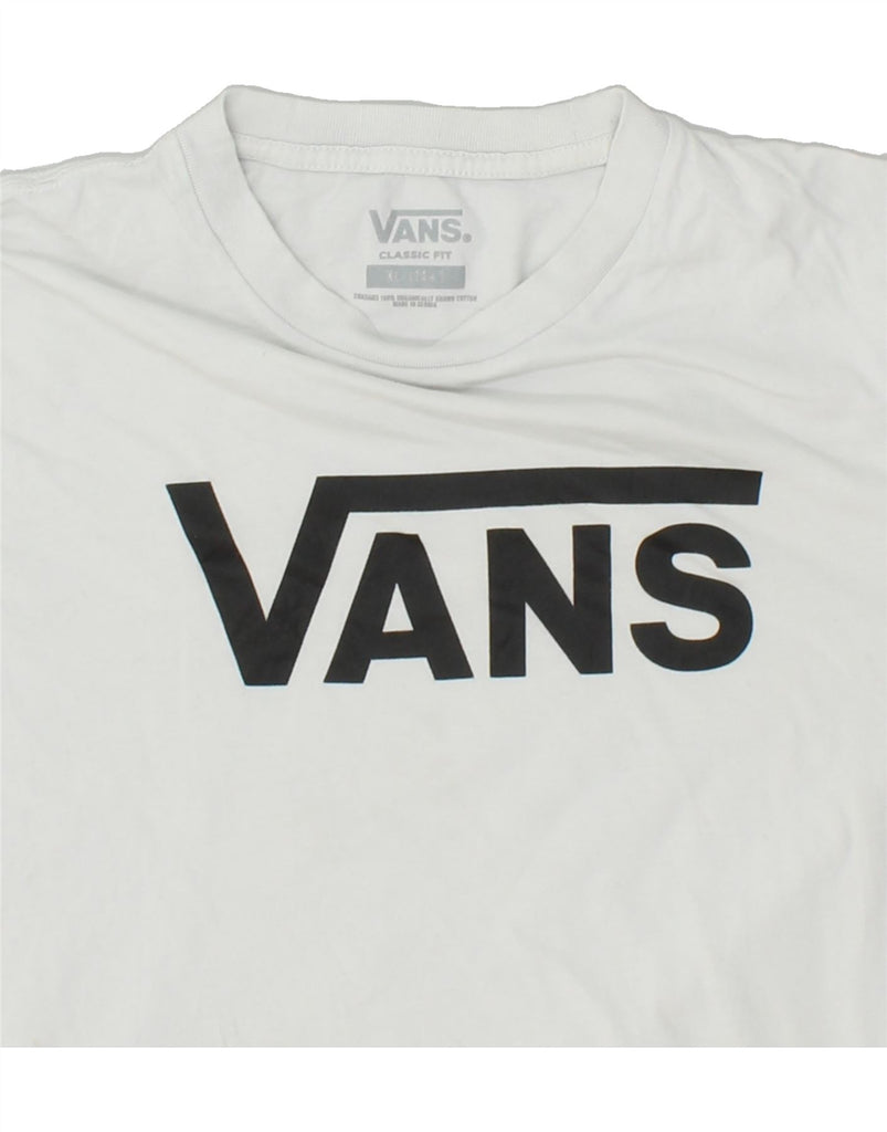 VANS Boys Classic Fit Graphic T-Shirt Top 13-14 Years XL White Vintage Vans and Second-Hand Vans from Messina Hembry 