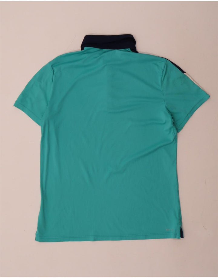 NIKE Mens Dri Fit Rugby Polo Shirt Medium Turquoise Colourblock