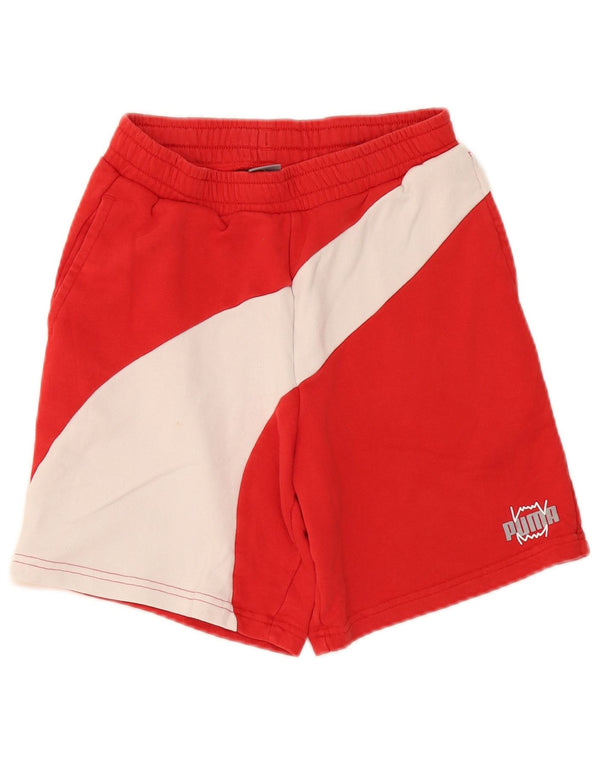 Puma Boys Sport Shorts 13-14 Years Red Colourblock Cotton