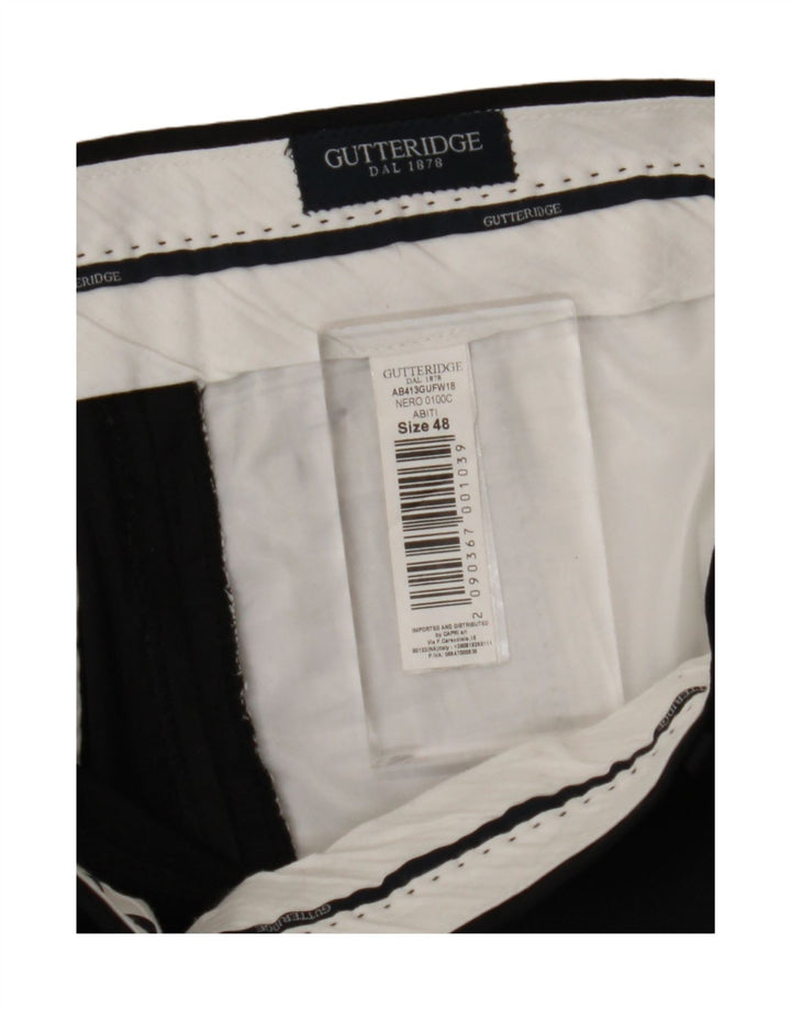 Gutteridge Mens Slim Suit Trousers IT 48 Medium W32 L29 Black Polyester
