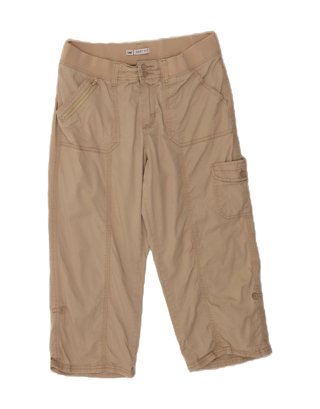 LEE Womens Easy Fit Capri Cargo Trousers US 12 Large W30 L21 Beige Vintage Lee and Second-Hand Lee from Messina Hembry 