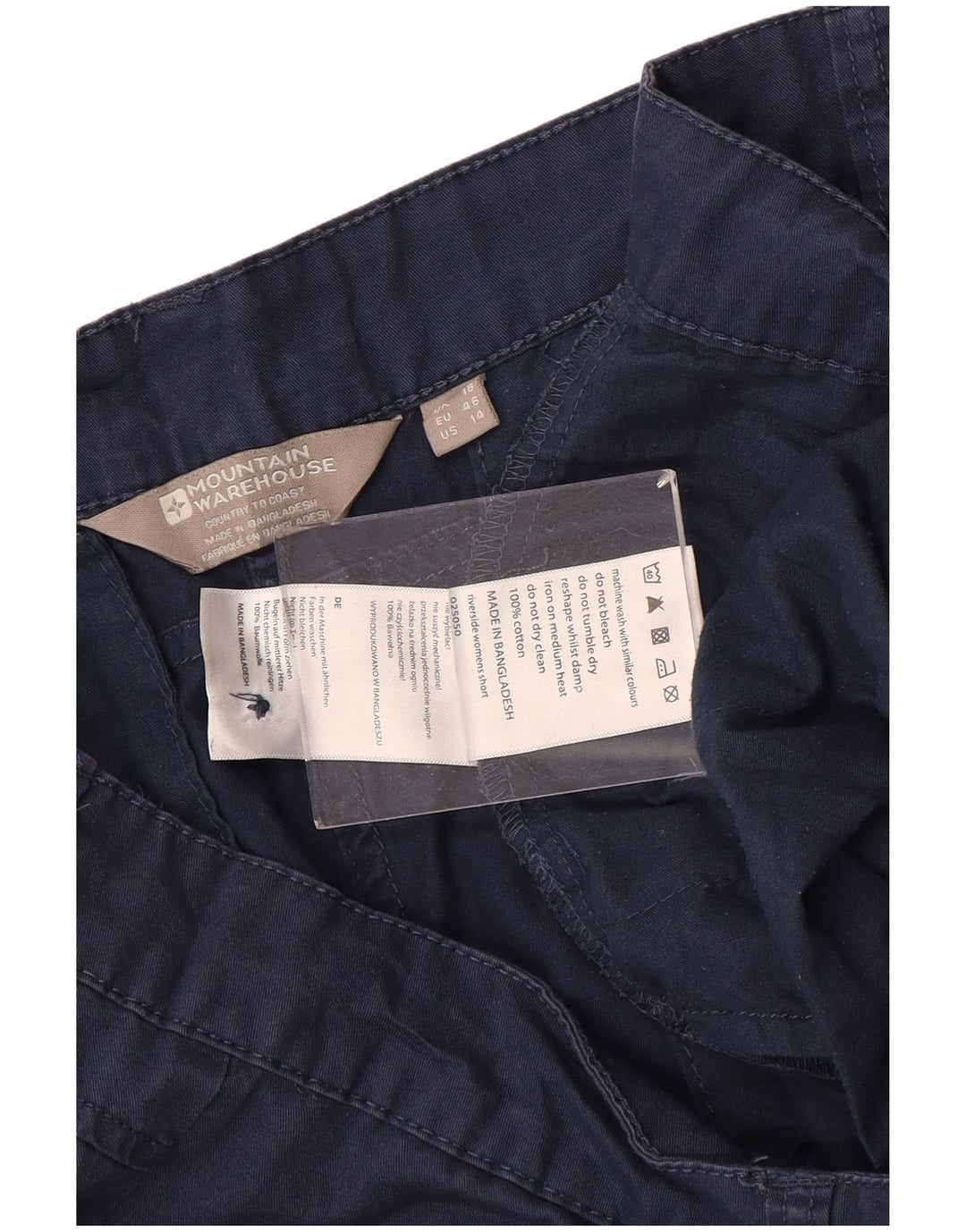 MOUNTAIN WAREHOUSE Womens Casual Shorts UK 18 XL W40 Navy Blue Cotton