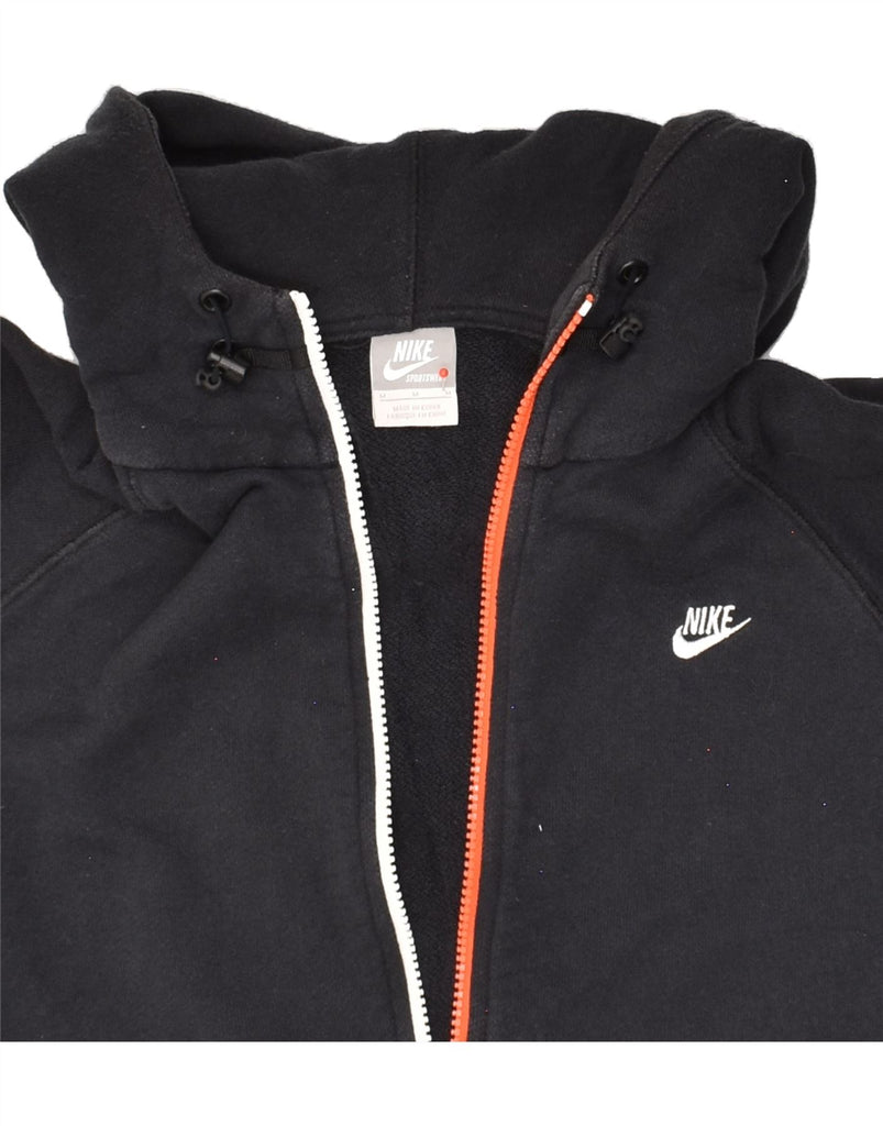 NIKE Mens Zip Neck Hoodie Jumper Medium Black | Vintage Nike | Thrift | Second-Hand Nike | Used Clothing | Messina Hembry 