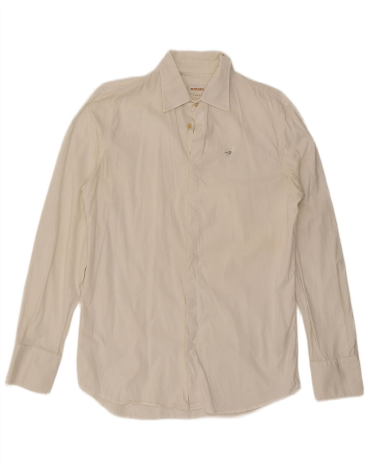 Diesel Mens Shirt Large White Cotton