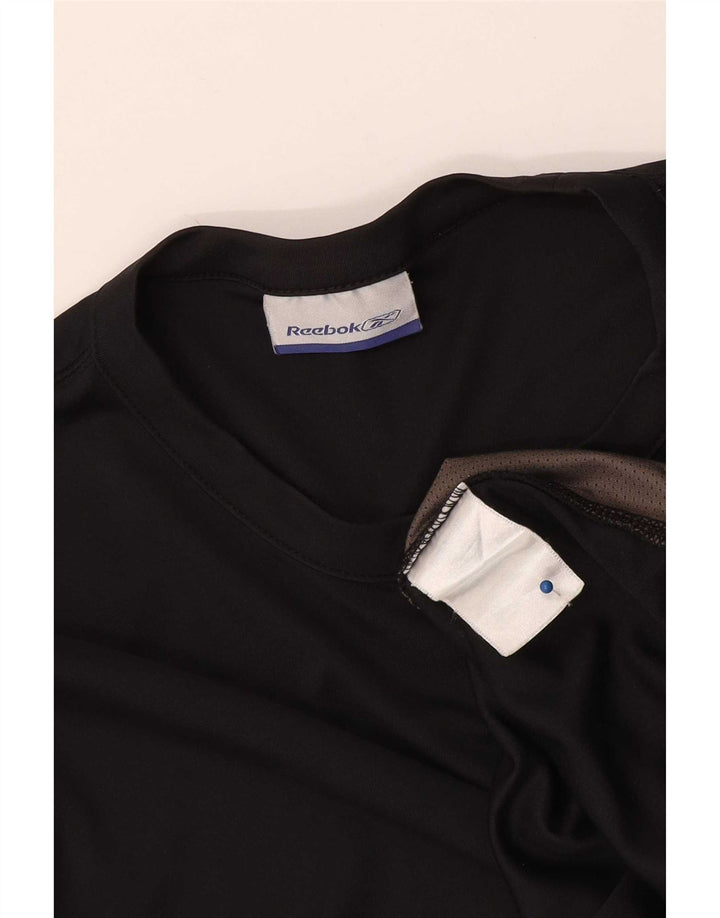Reebok Mens T-Shirt Top Medium Black Colourblock
