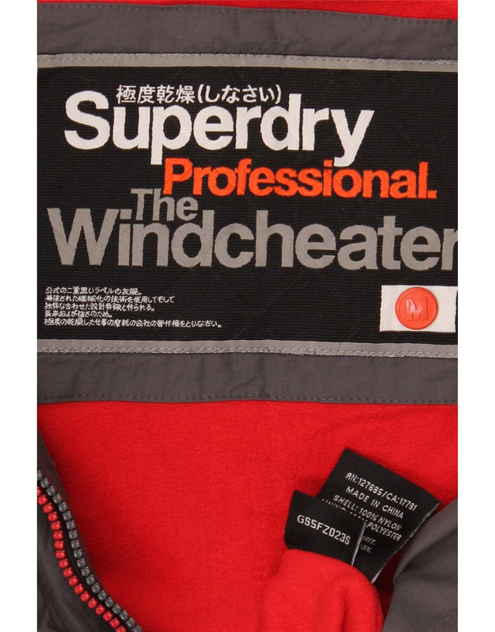 Superdry Womens The Windcheater Hooded Windbreaker Jacket UK 14 Medium Grey